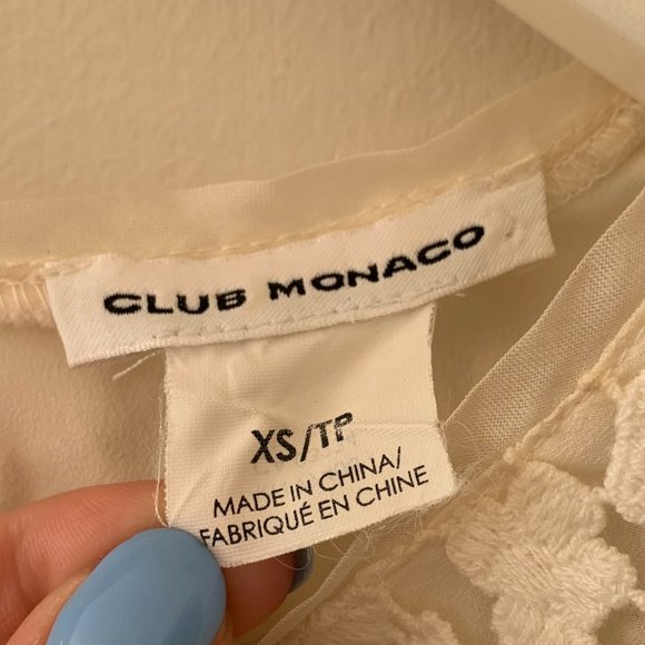 Club Monaco Cream Lace Nora Top - Picture 4 of 4